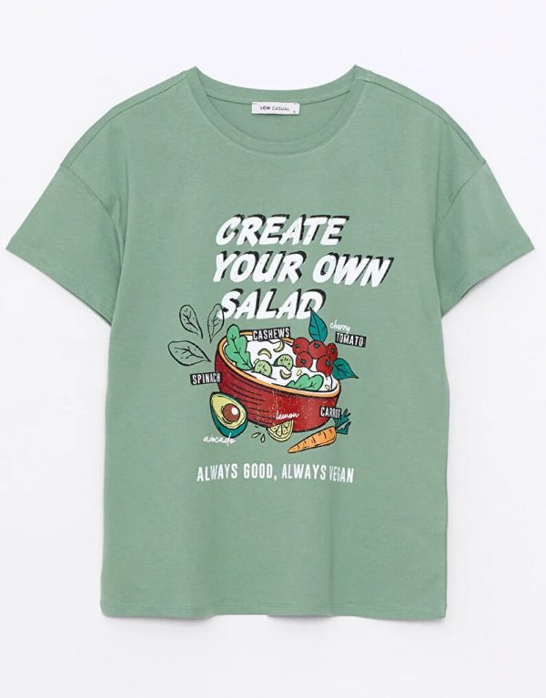 Casual Crew Neck Printed Short Sleeve